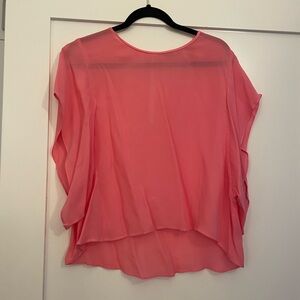 Zara Coral Sheer Blouse